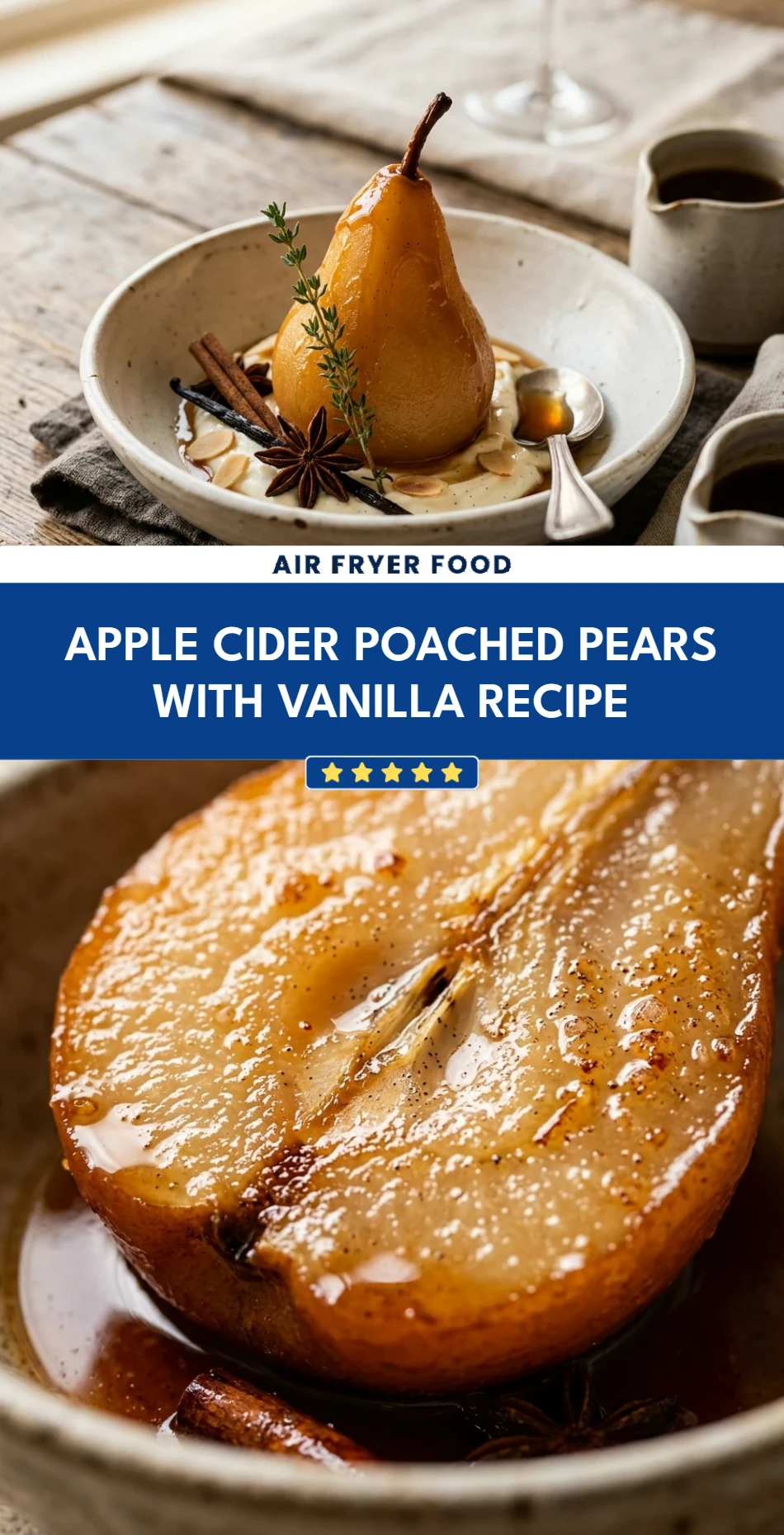 Apple Cider Poached Pears With Vanilla Recipe