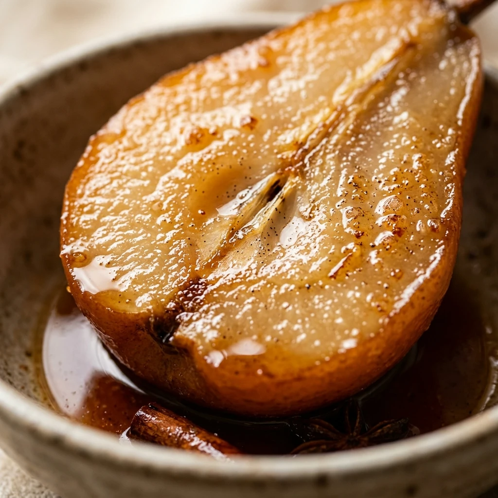 Apple Cider Poached Pears With Vanilla Recipe