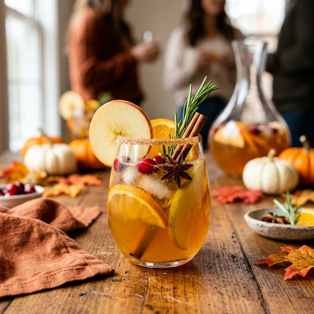 Apple Cider Sangria Fall Cocktail Party Drink
