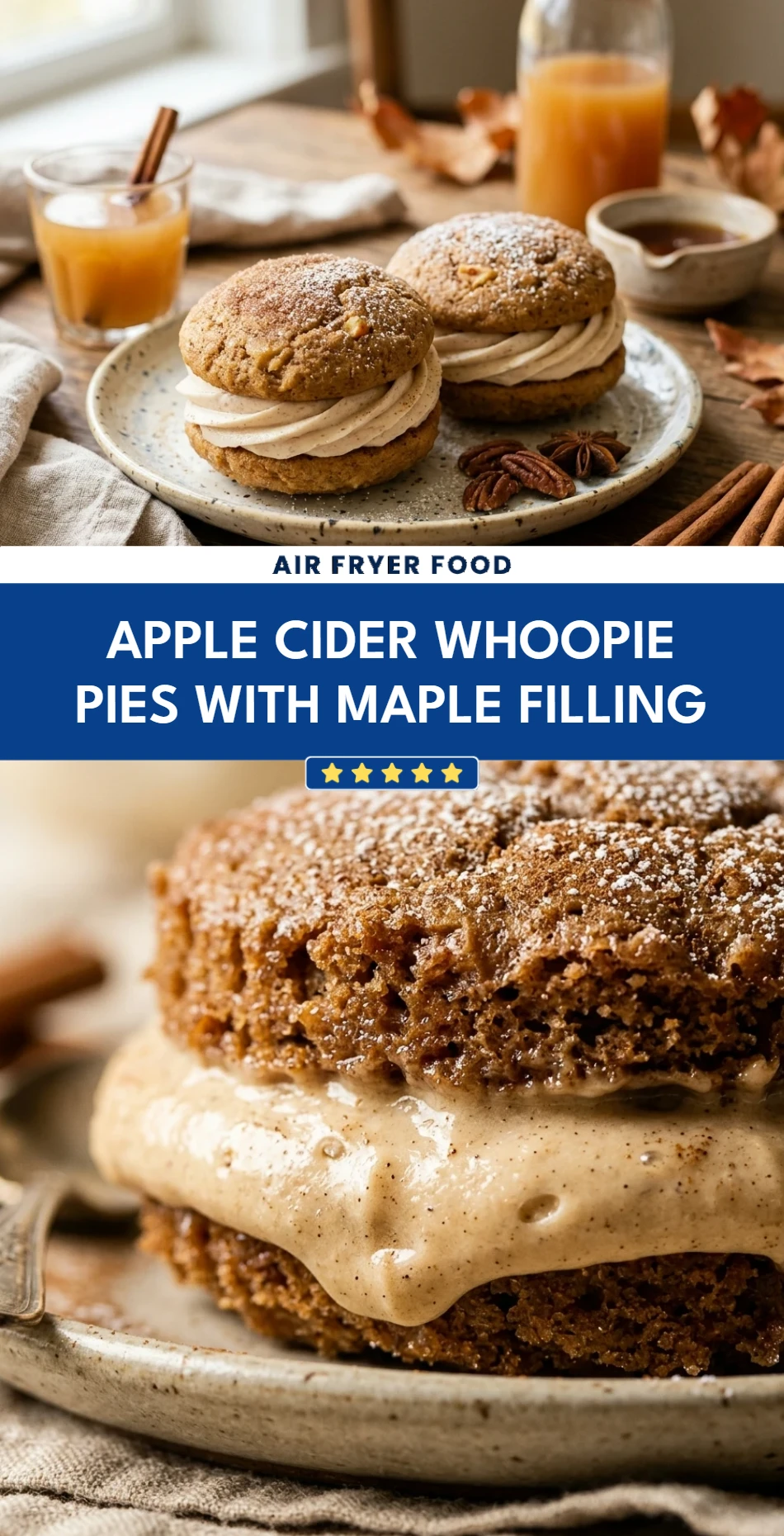 Apple Cider Whoopie Pies with Maple Filling