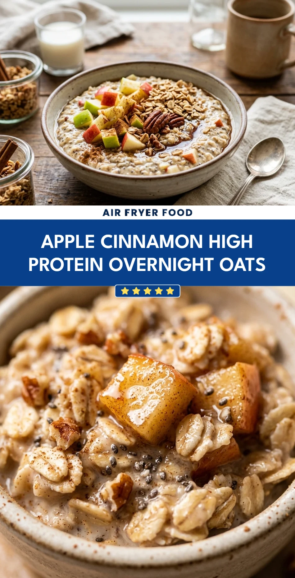 Apple Cinnamon High Protein Overnight Oats