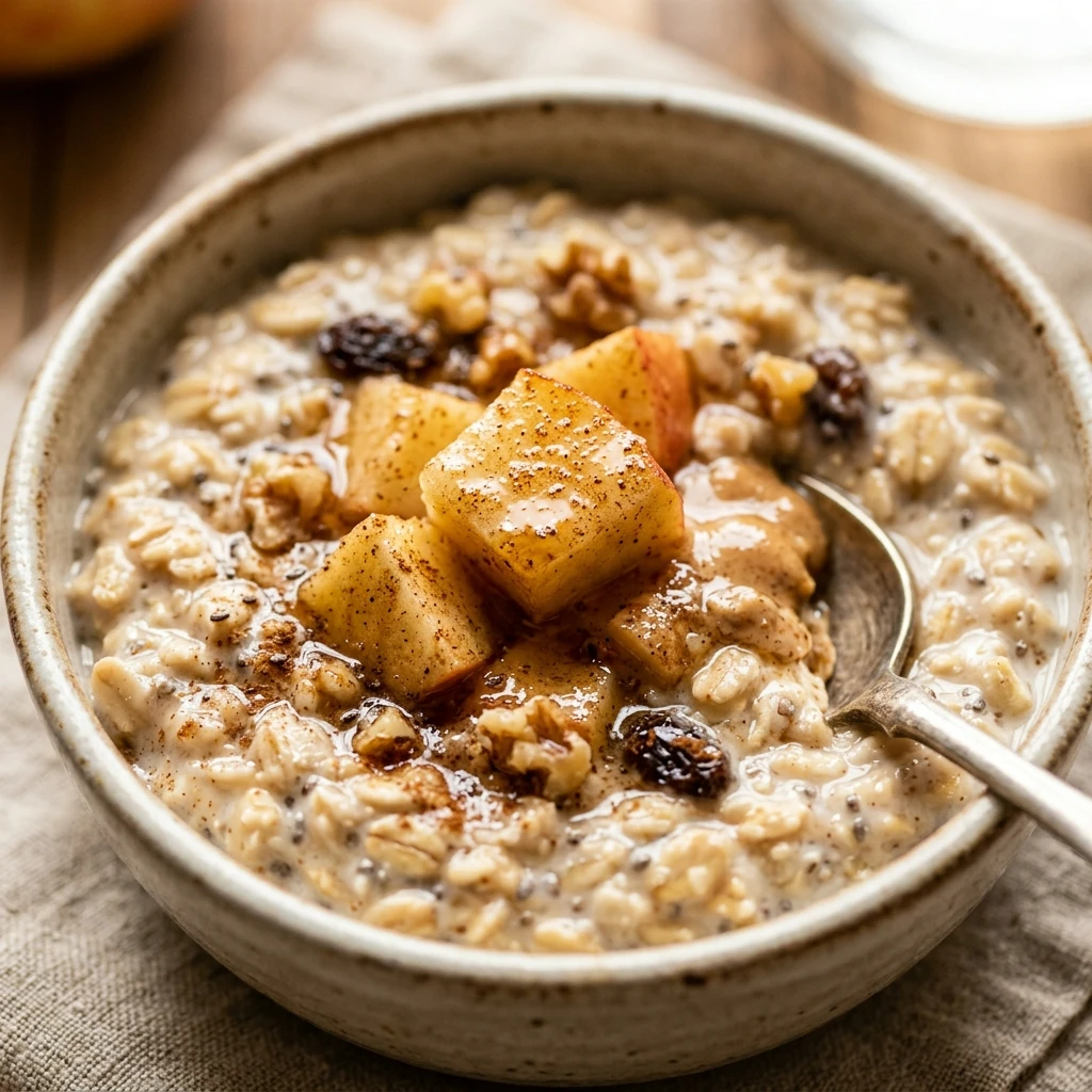 Apple Cinnamon High Protein Overnight Oats Recipe