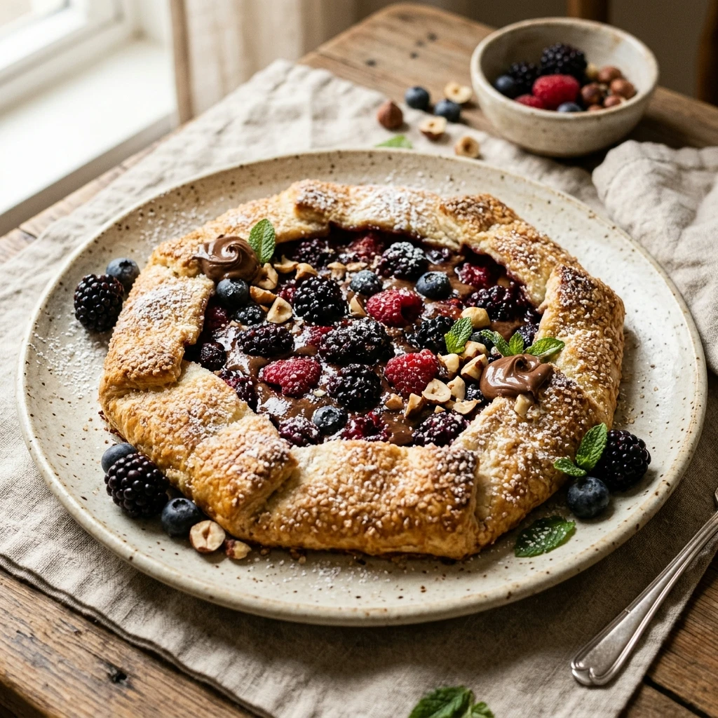 Berry Nutella Galette with Flaky Pastry