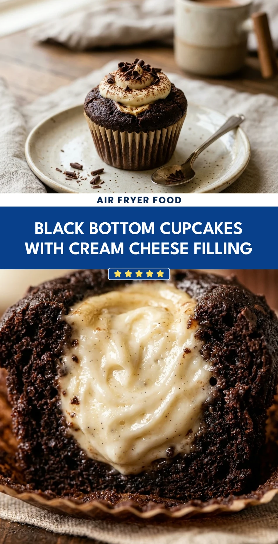 Black Bottom Cupcakes with Cream Cheese Filling