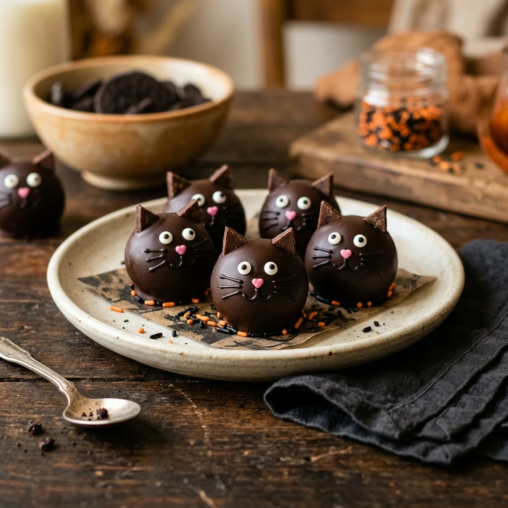 Black Cat Oreo Truffles Halloween Recipe