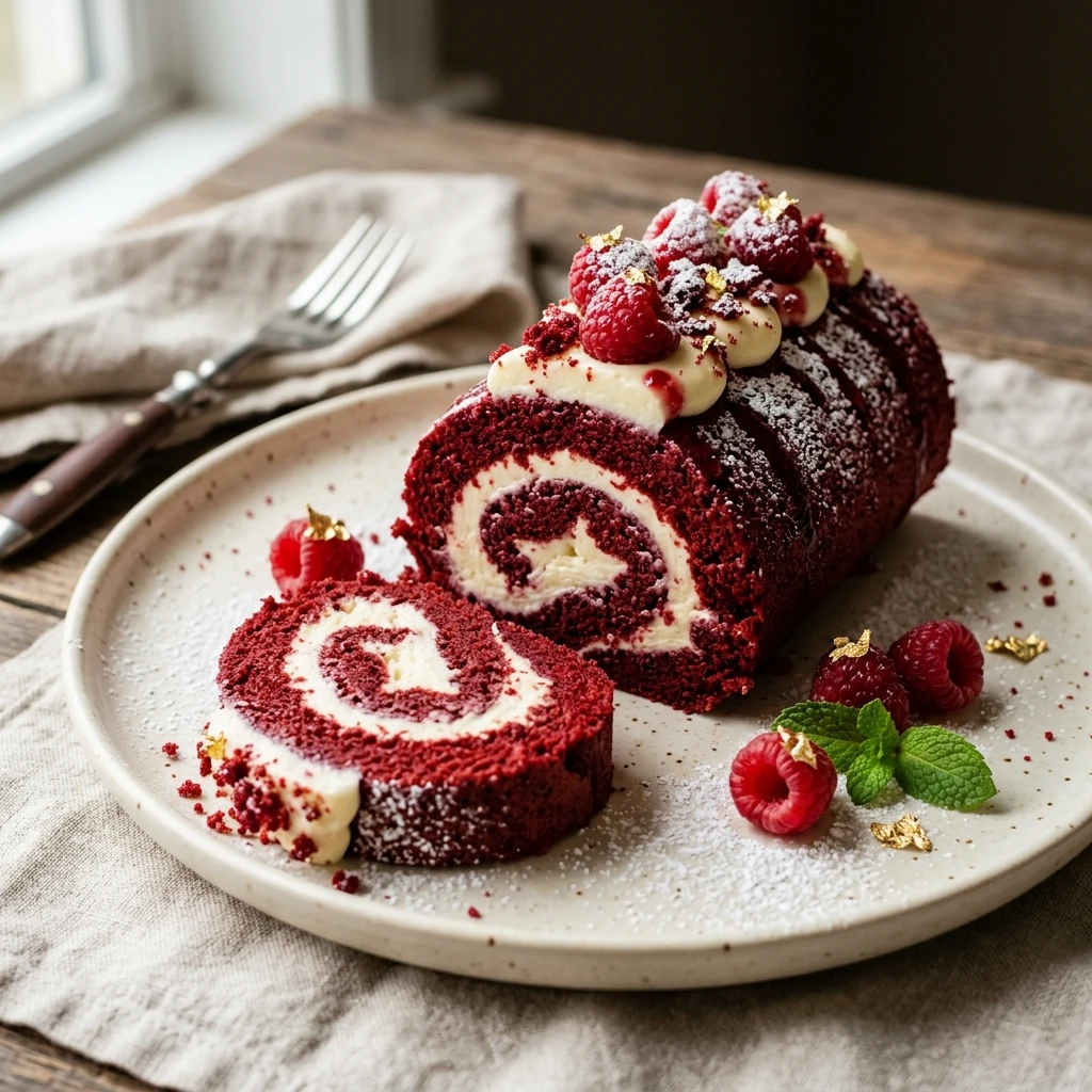 Blood Velvet Cake Roll