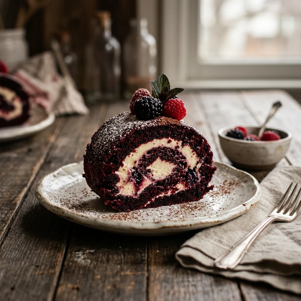 Blood Velvet Cake Roll