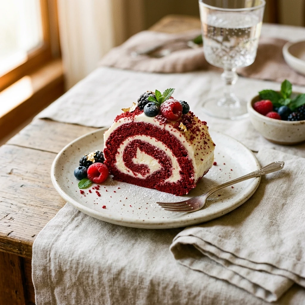 Blood Velvet Cake Roll