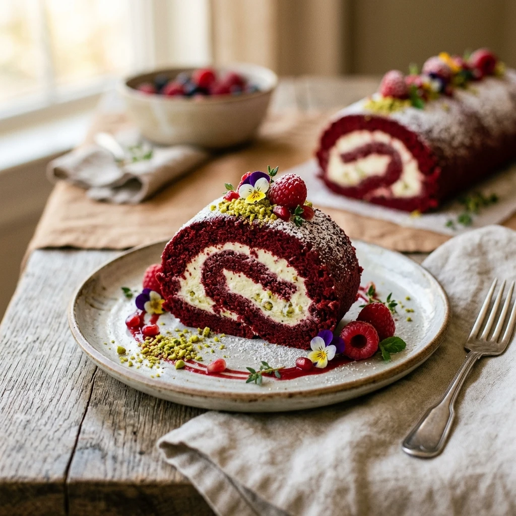 Blood Velvet Cake Roll