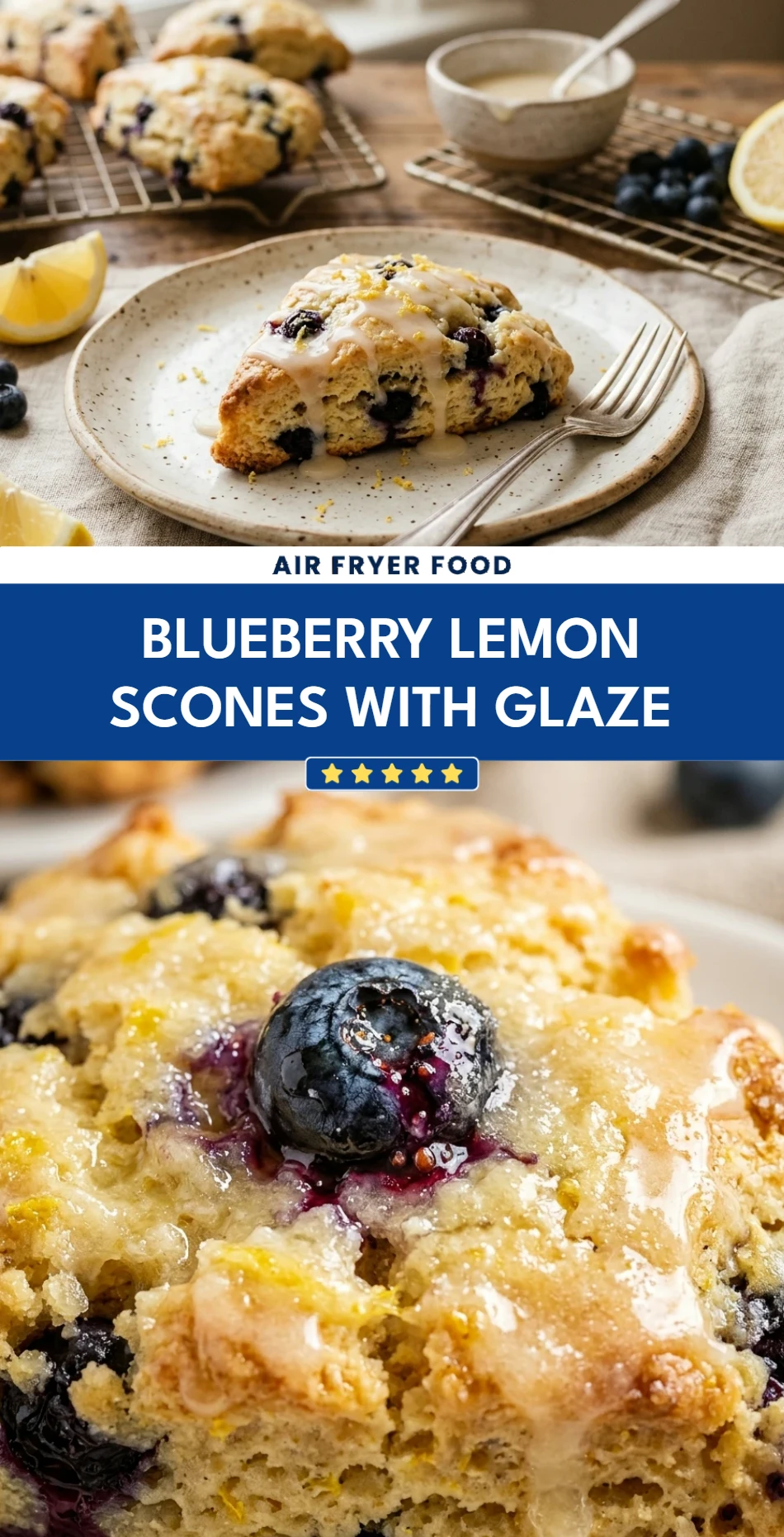Blueberry Lemon Scones with Glaze