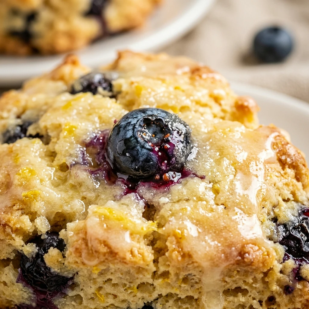 Blueberry Lemon Scones with Glaze