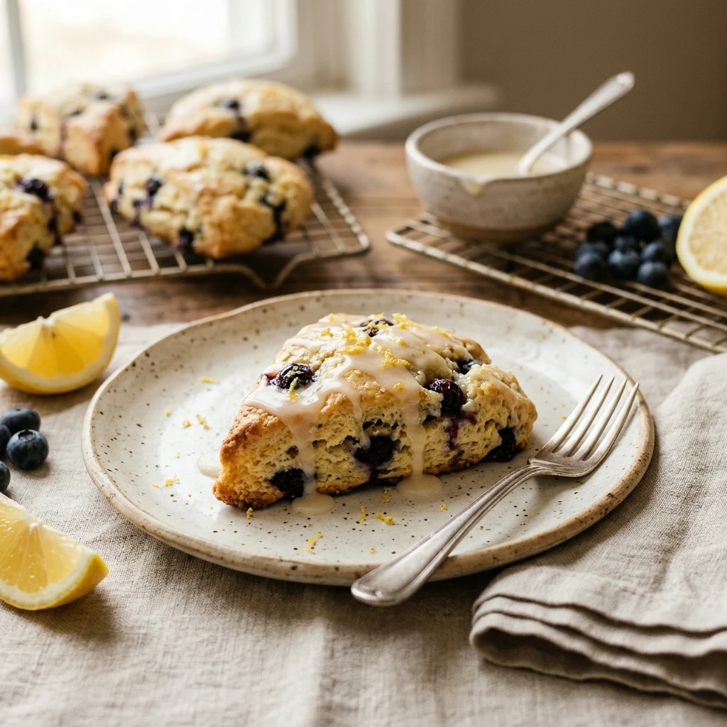 Blueberry Lemon Scones with Glaze