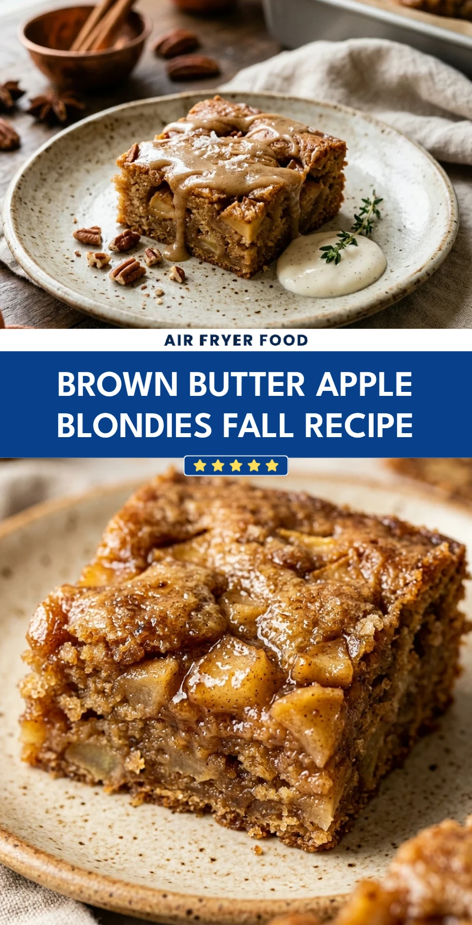 Brown Butter Apple Blondies Fall Recipe
