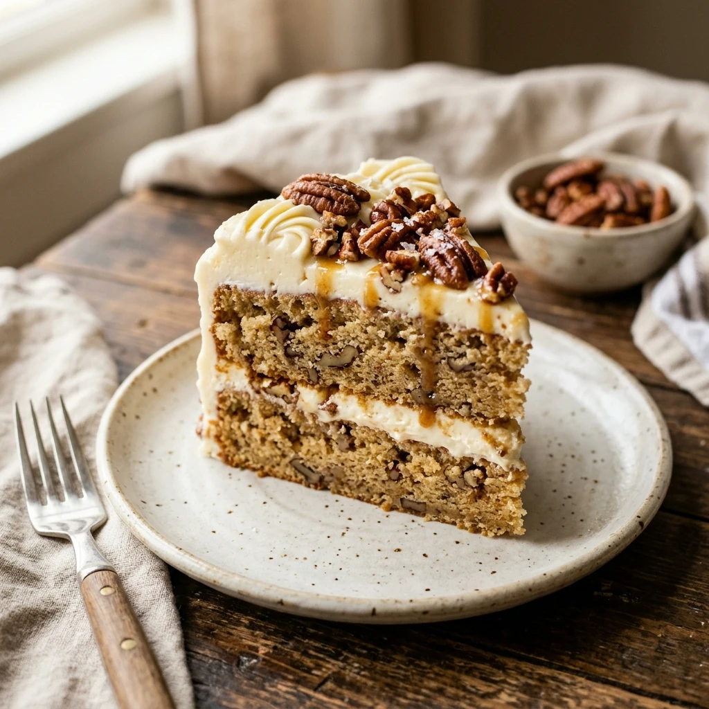 Butter Pecan Cake with Cream Cheese Buttercream