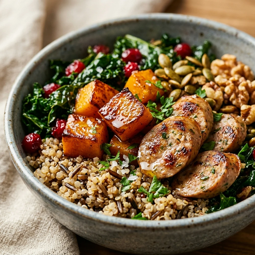 Butternut Squash And Chicken Sausage High Protein Bowl