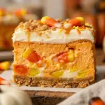 Candy Corn Cheesecake Bars Halloween Recipe