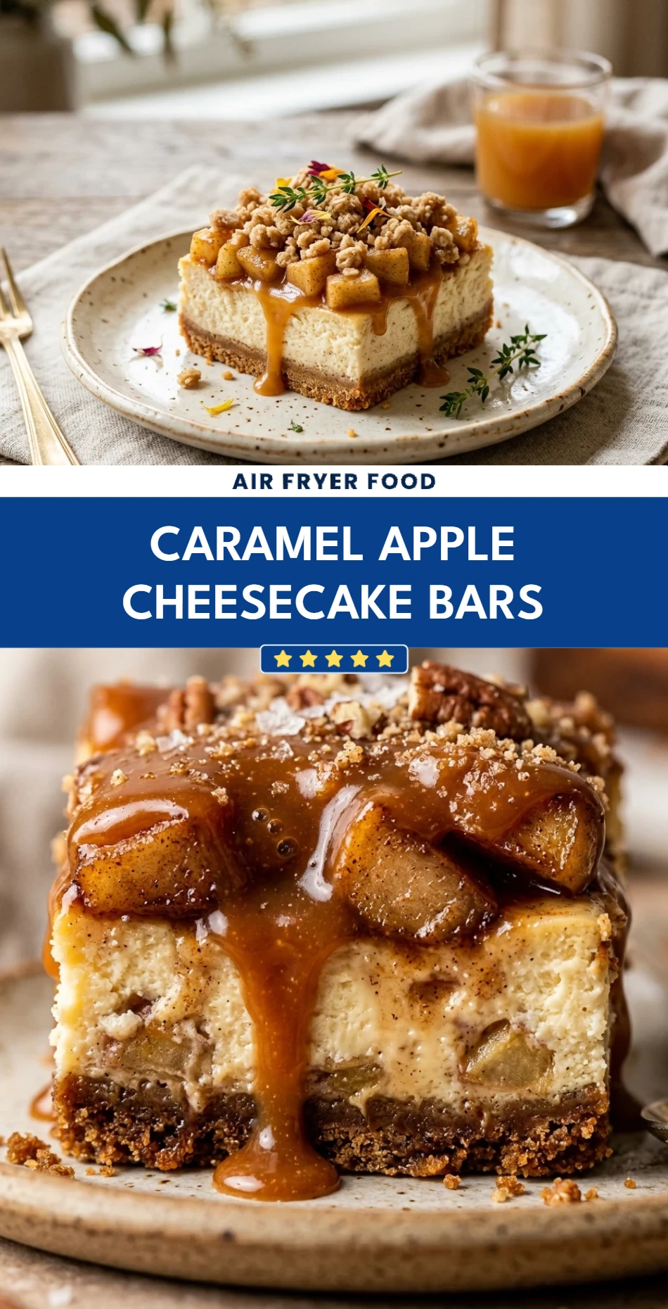 Caramel Apple Cheesecake Bars