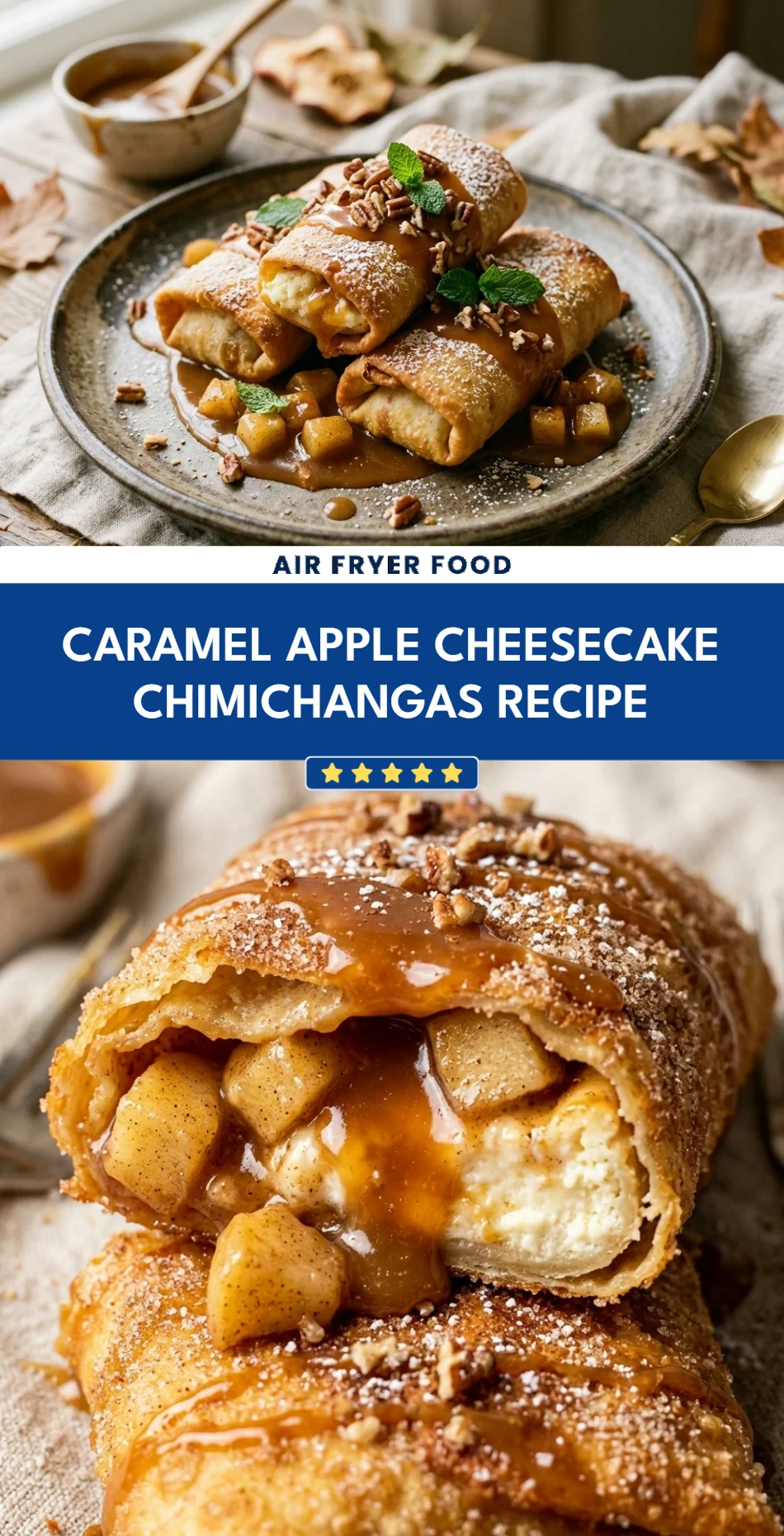 Caramel Apple Cheesecake Chimichangas Recipe