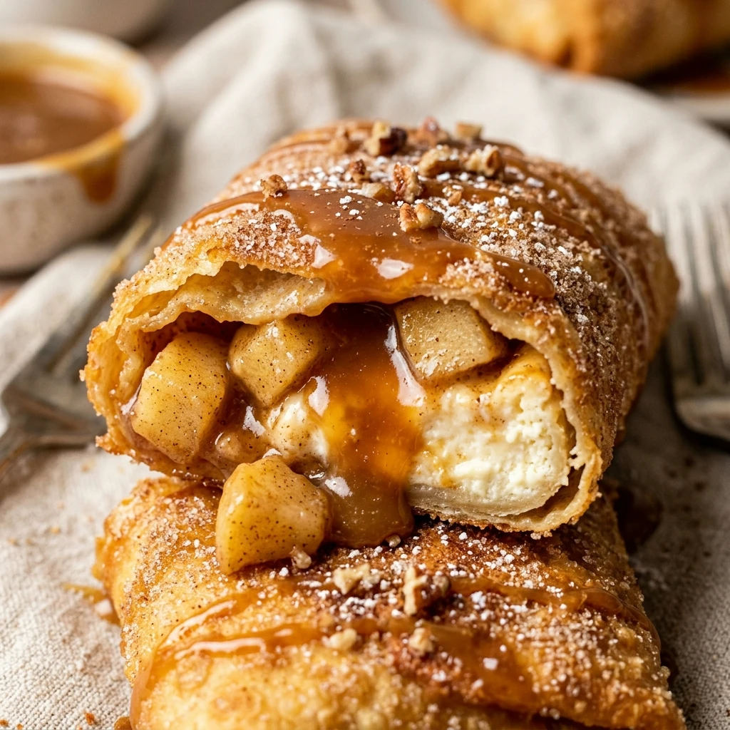 Caramel Apple Cheesecake Chimichangas Recipe