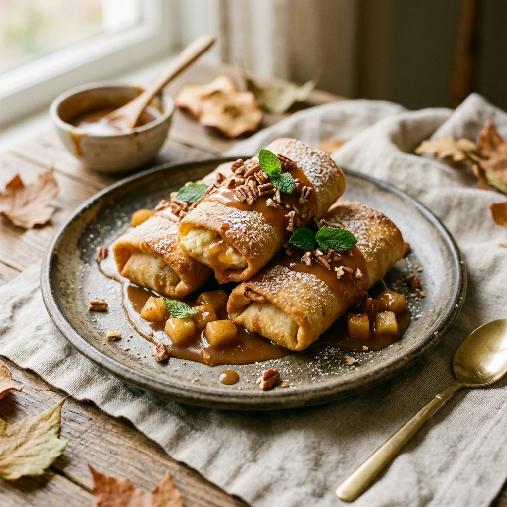 Caramel Apple Cheesecake Chimichangas Recipe