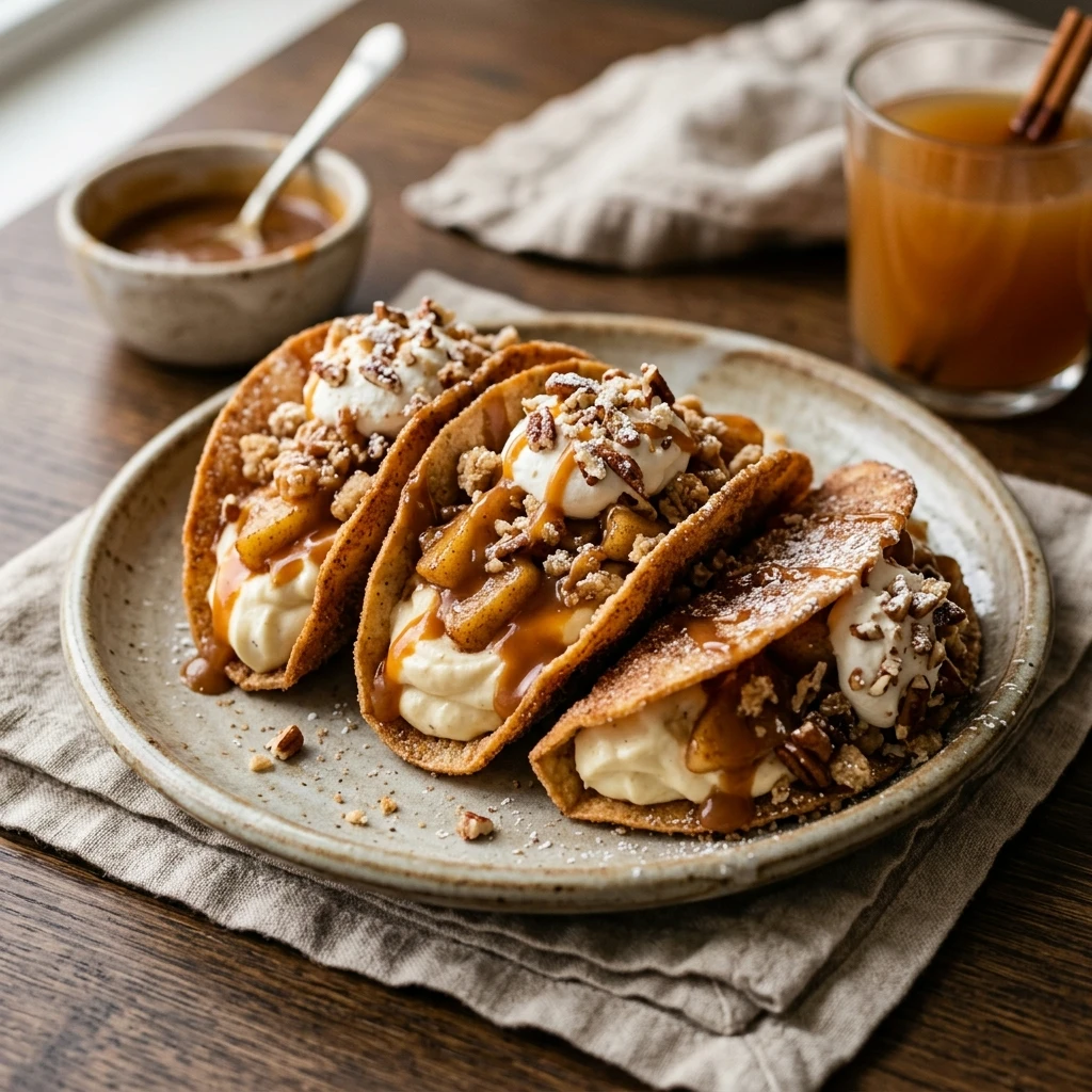 Caramel Apple Cheesecake Tacos Recipe