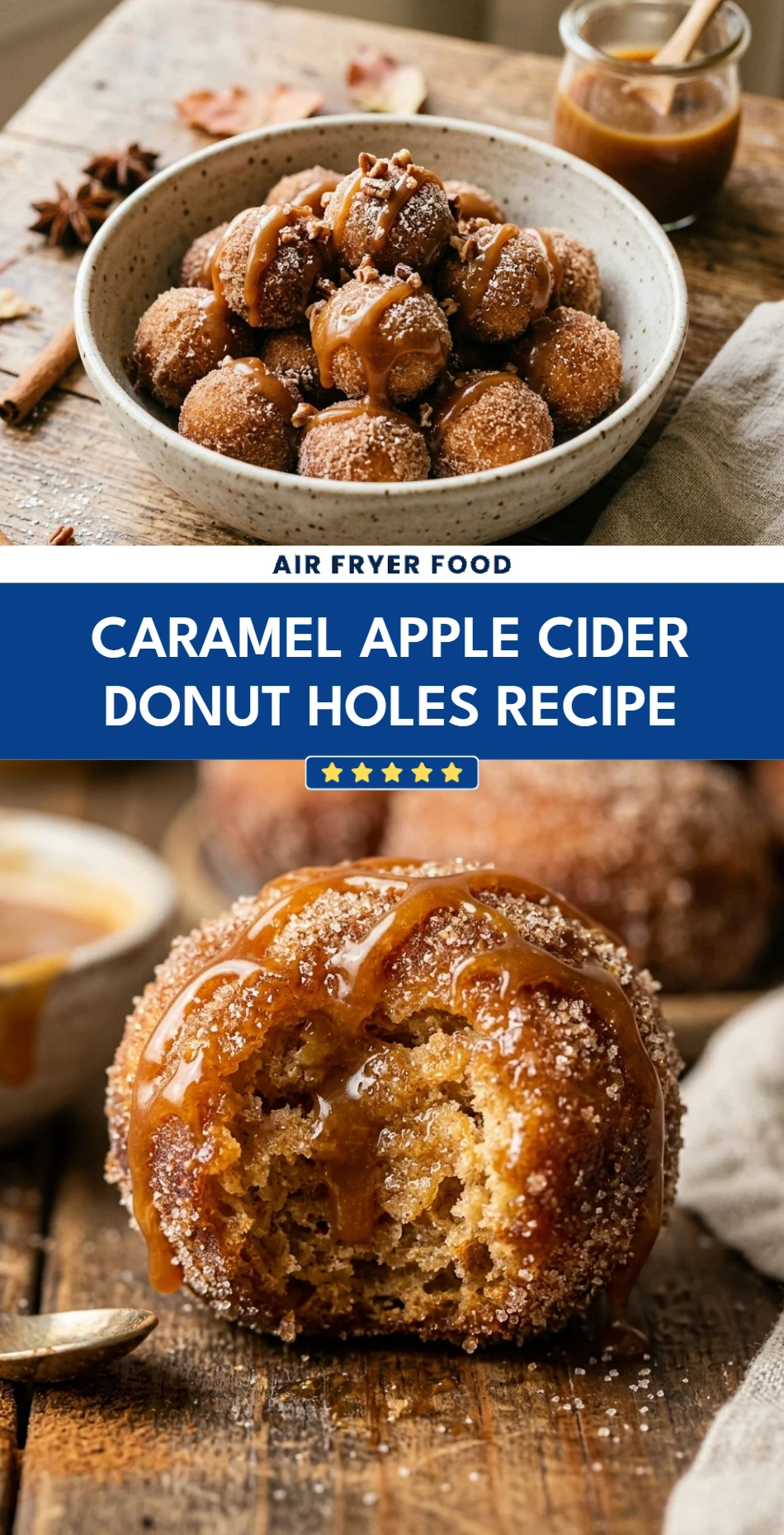 Caramel Apple Cider Donut Holes Recipe