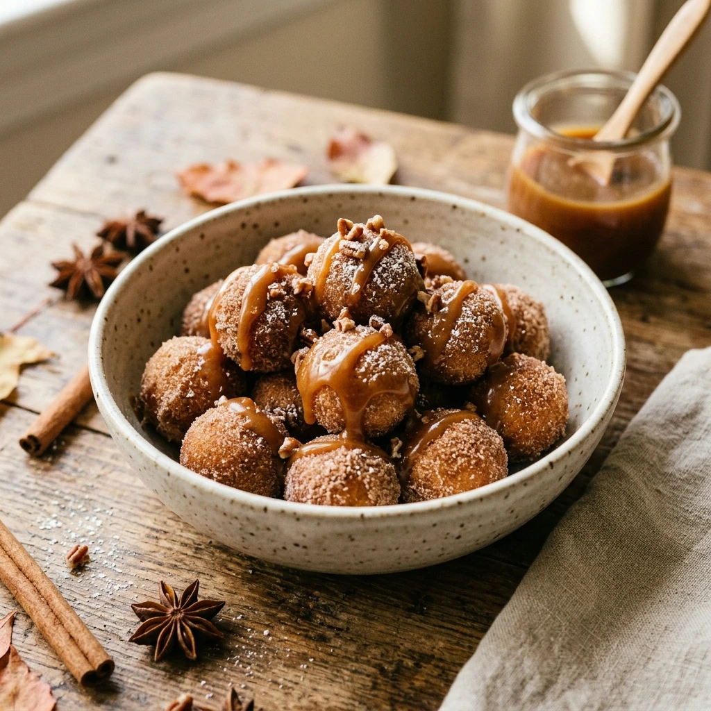 Caramel Apple Cider Donut Holes Recipe