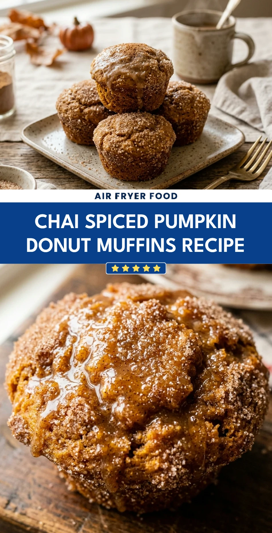 Chai Spiced Pumpkin Donut Muffins Recipe