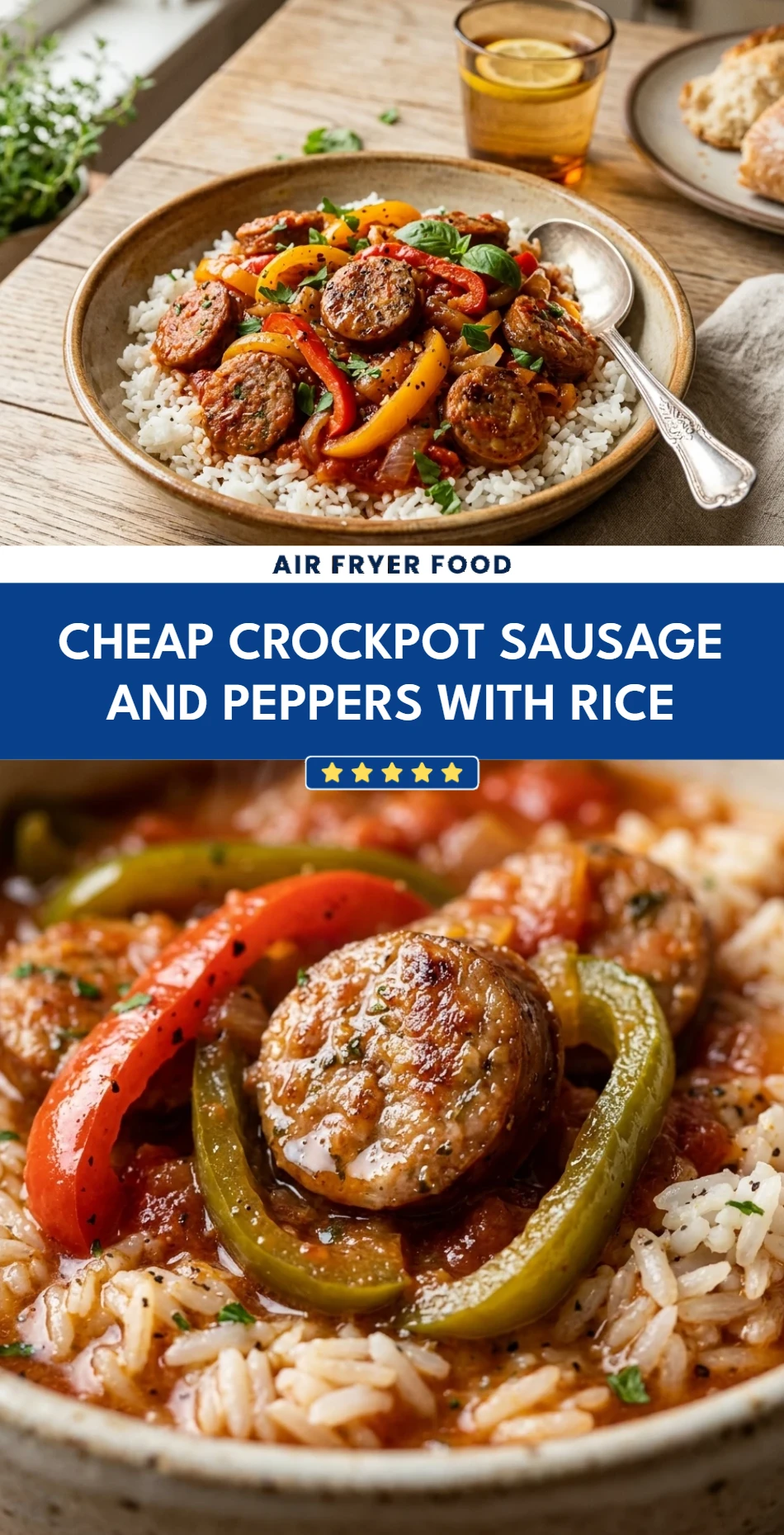 Cheap Crockpot Sausage And Peppers With Rice
