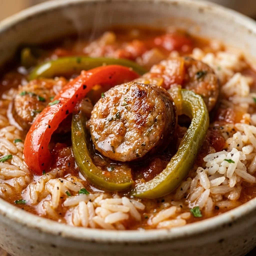 Cheap Crockpot Sausage And Peppers With Rice