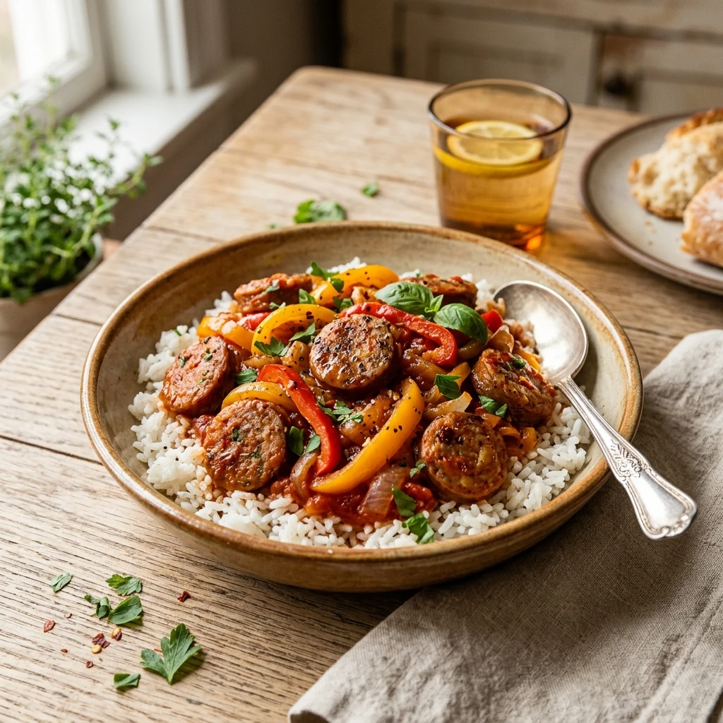 Cheap Crockpot Sausage And Peppers With Rice