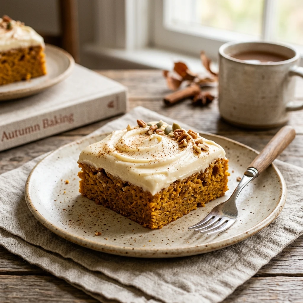 Chewy Pumpkin Bars With Cream Cheese Frosting