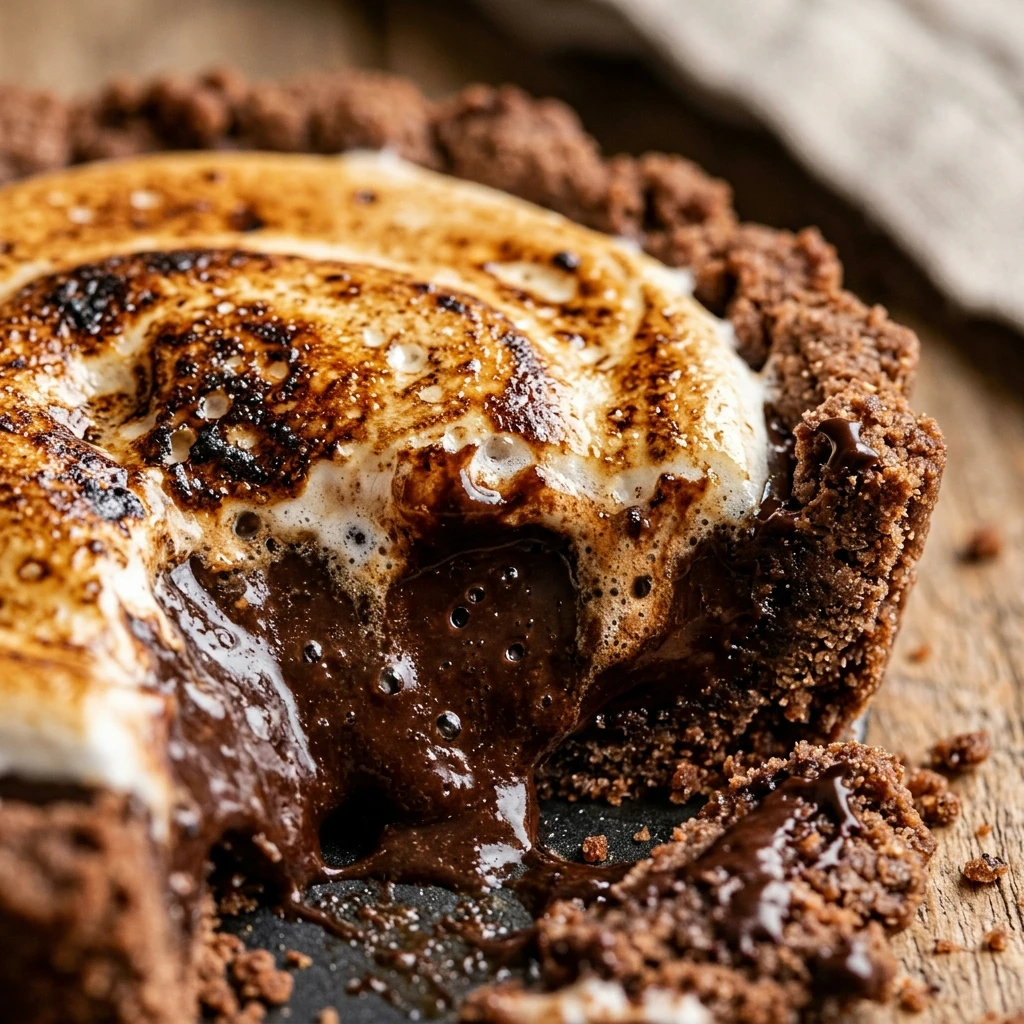 Chocolate Marshmallow Tart with Cookie Crust