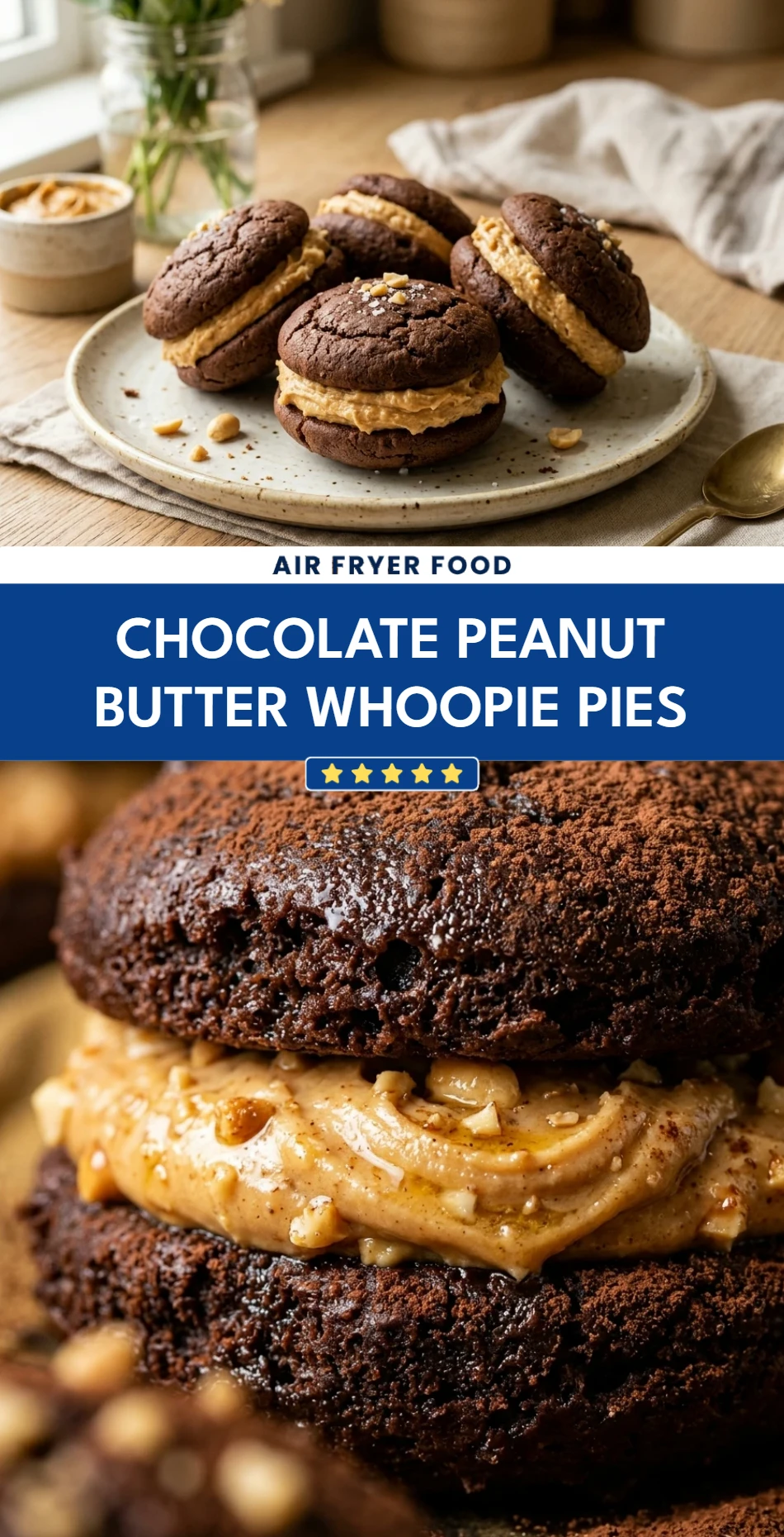 Chocolate Peanut Butter Whoopie Pies