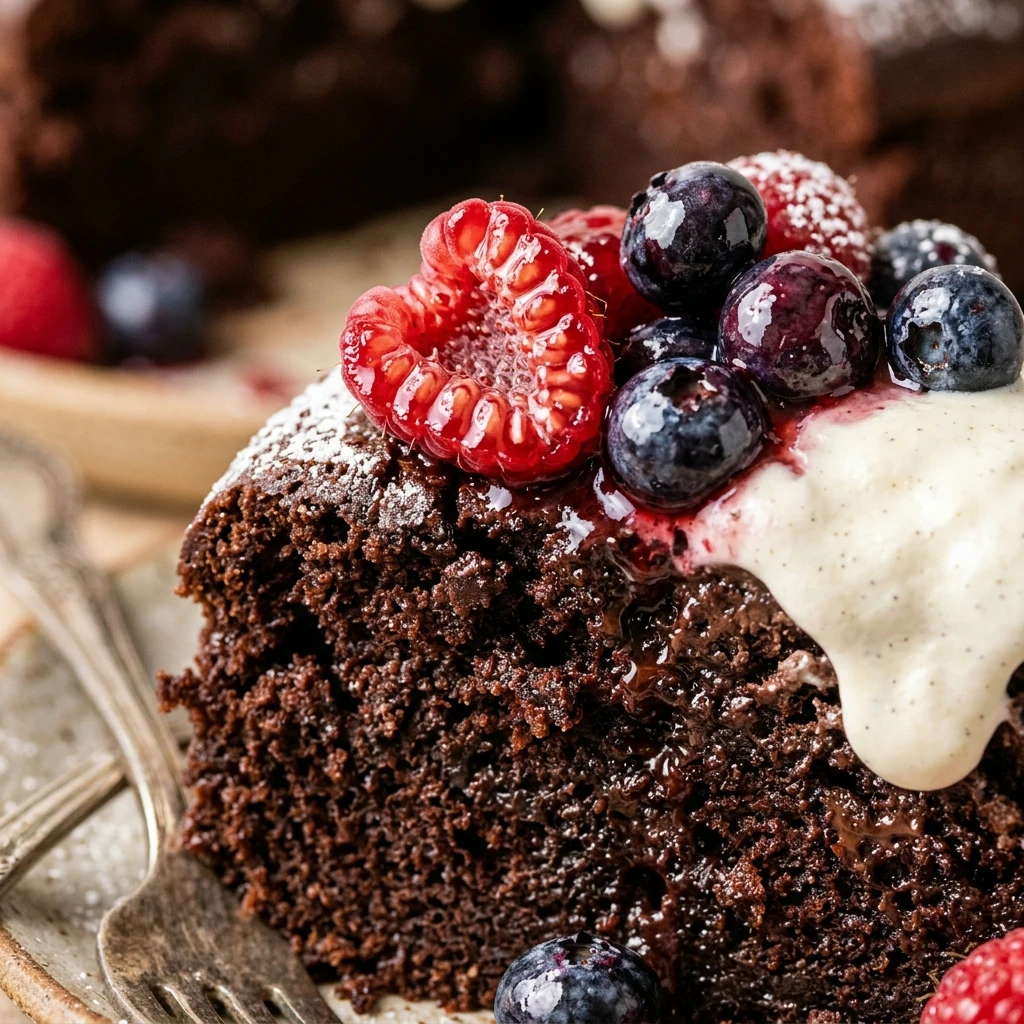 Chocolate Ricotta Cake with Fresh Berries - Ninja Machine Recipes