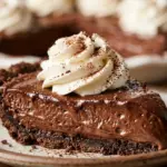 Chocolate Silk Pie with Whipped Cream Rosettes