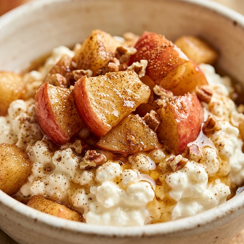 Cinnamon Apple Cottage Cheese Bowl High Protein