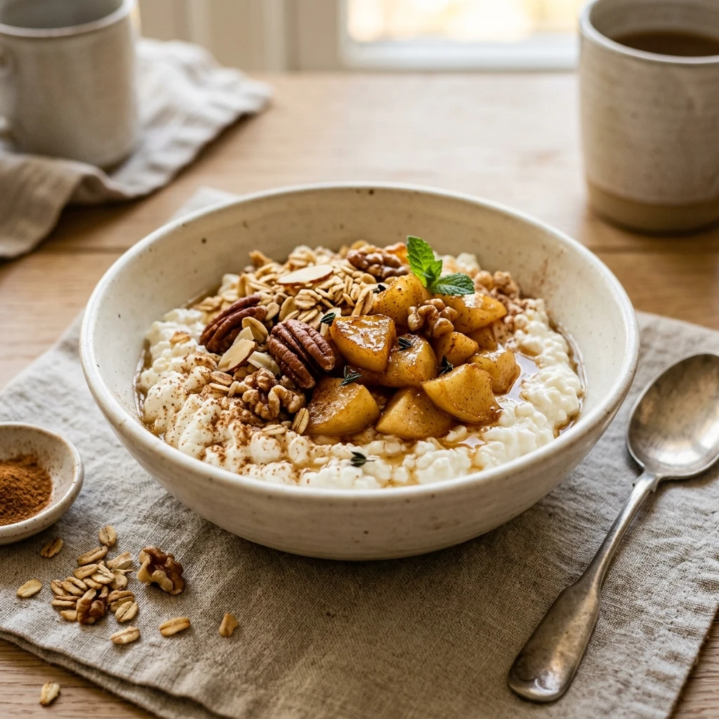 Cinnamon Apple Cottage Cheese Bowl