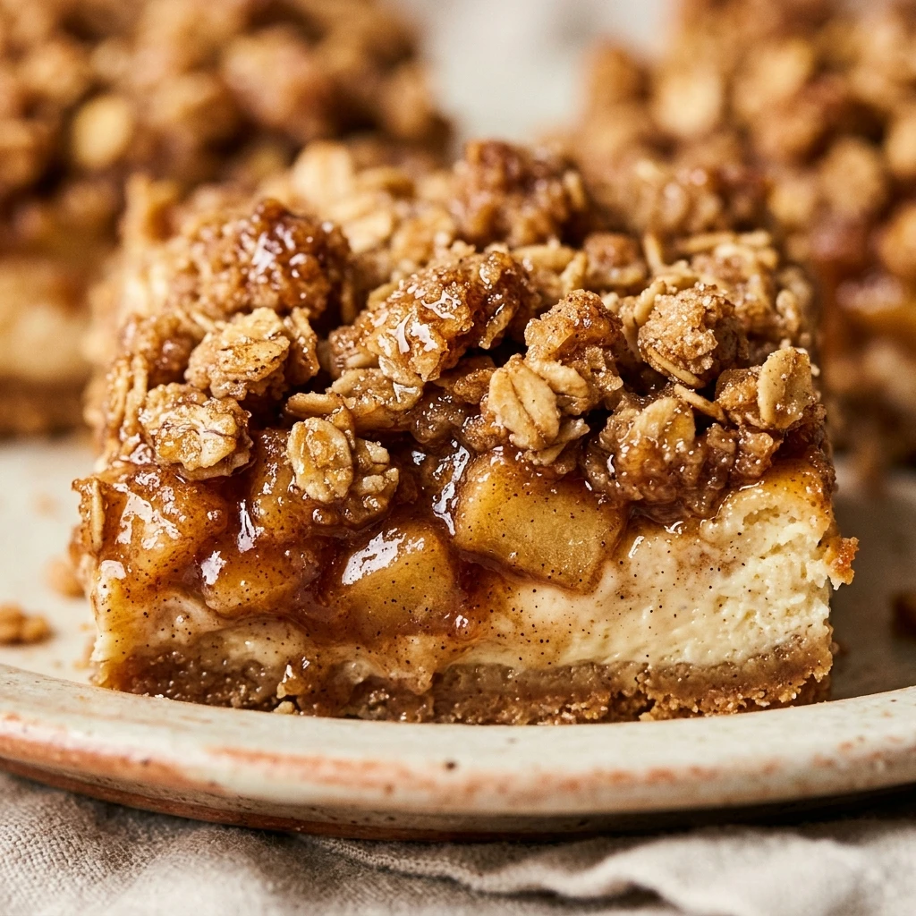 Cinnamon Apple Crisp Cheesecake Bars Recipe
