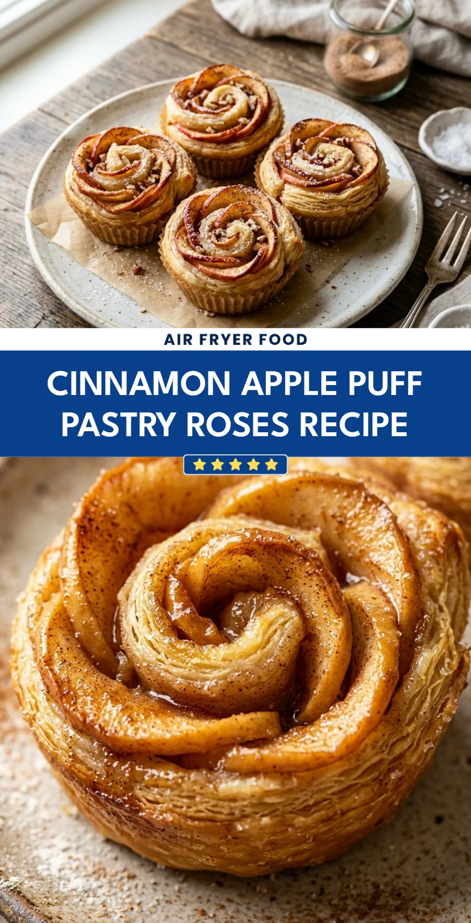 Cinnamon Apple Puff Pastry Roses Recipe