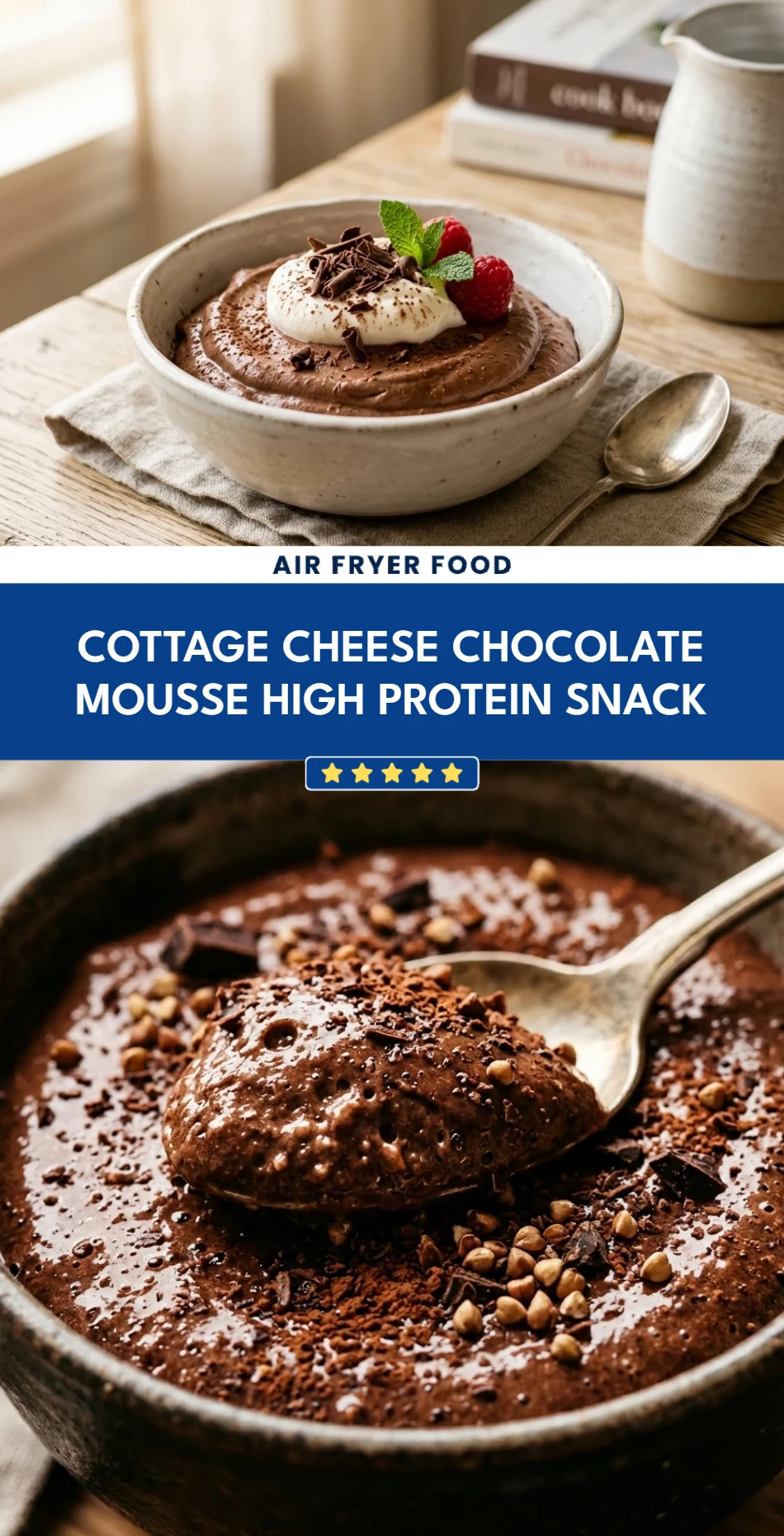 Cottage Cheese Chocolate Mousse High Protein Snack