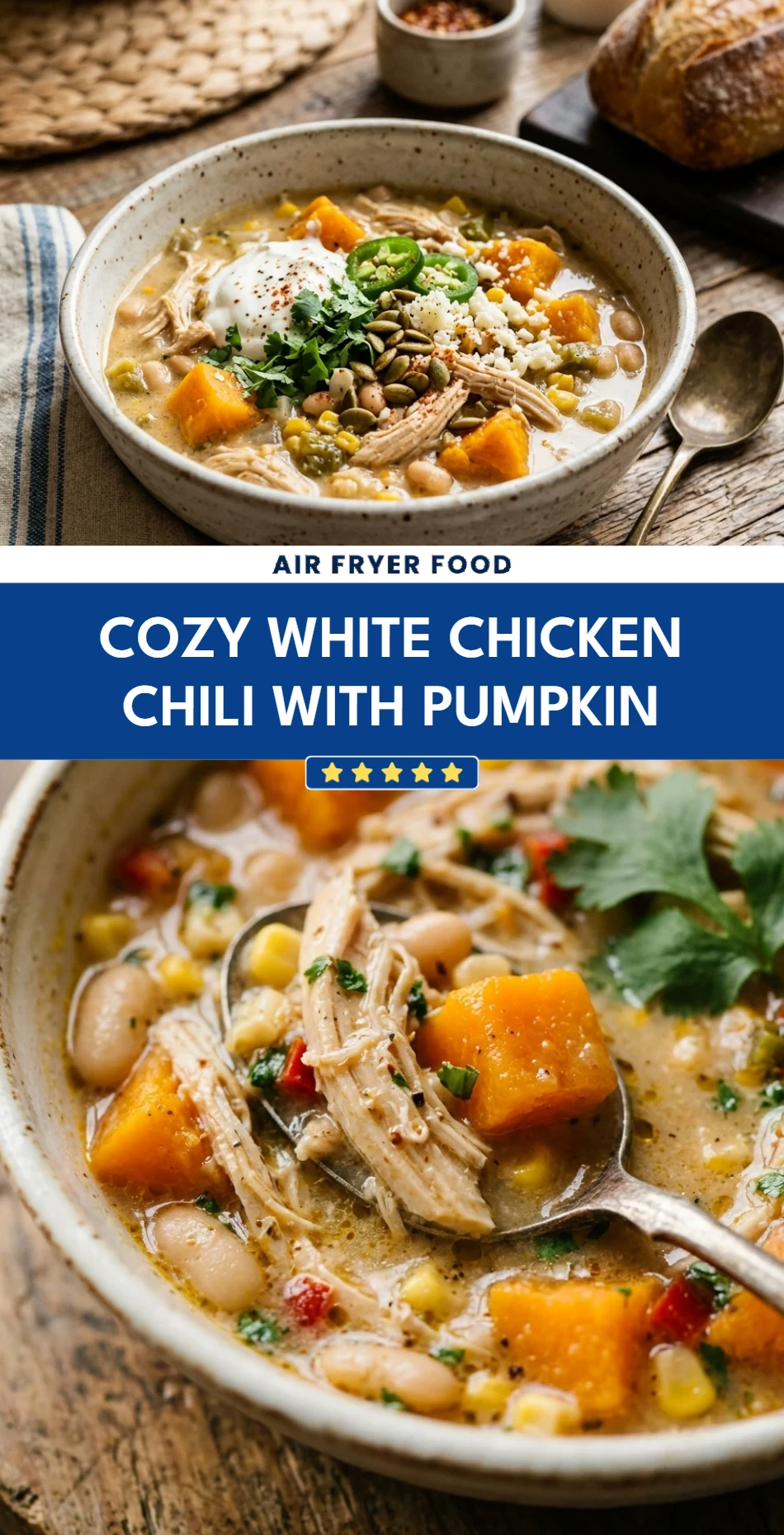 Cozy White Chicken Chili With Pumpkin