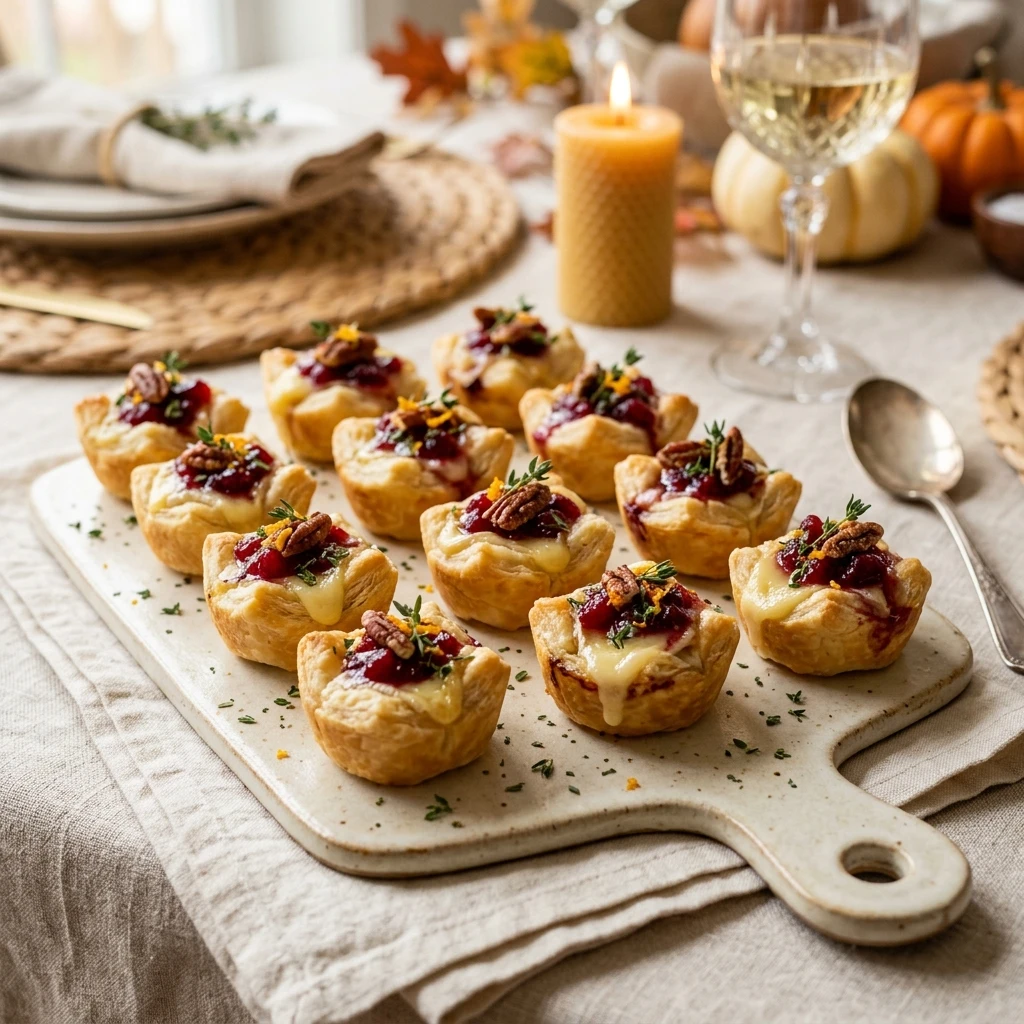 Cranberry Brie Bites Thanksgiving Appetizer