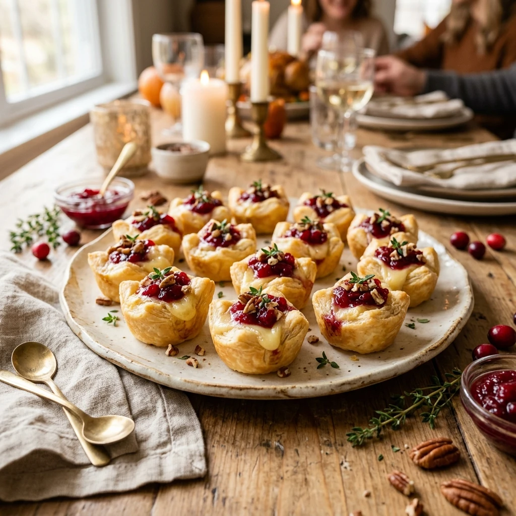 Cranberry Brie Bites Thanksgiving Appetizer