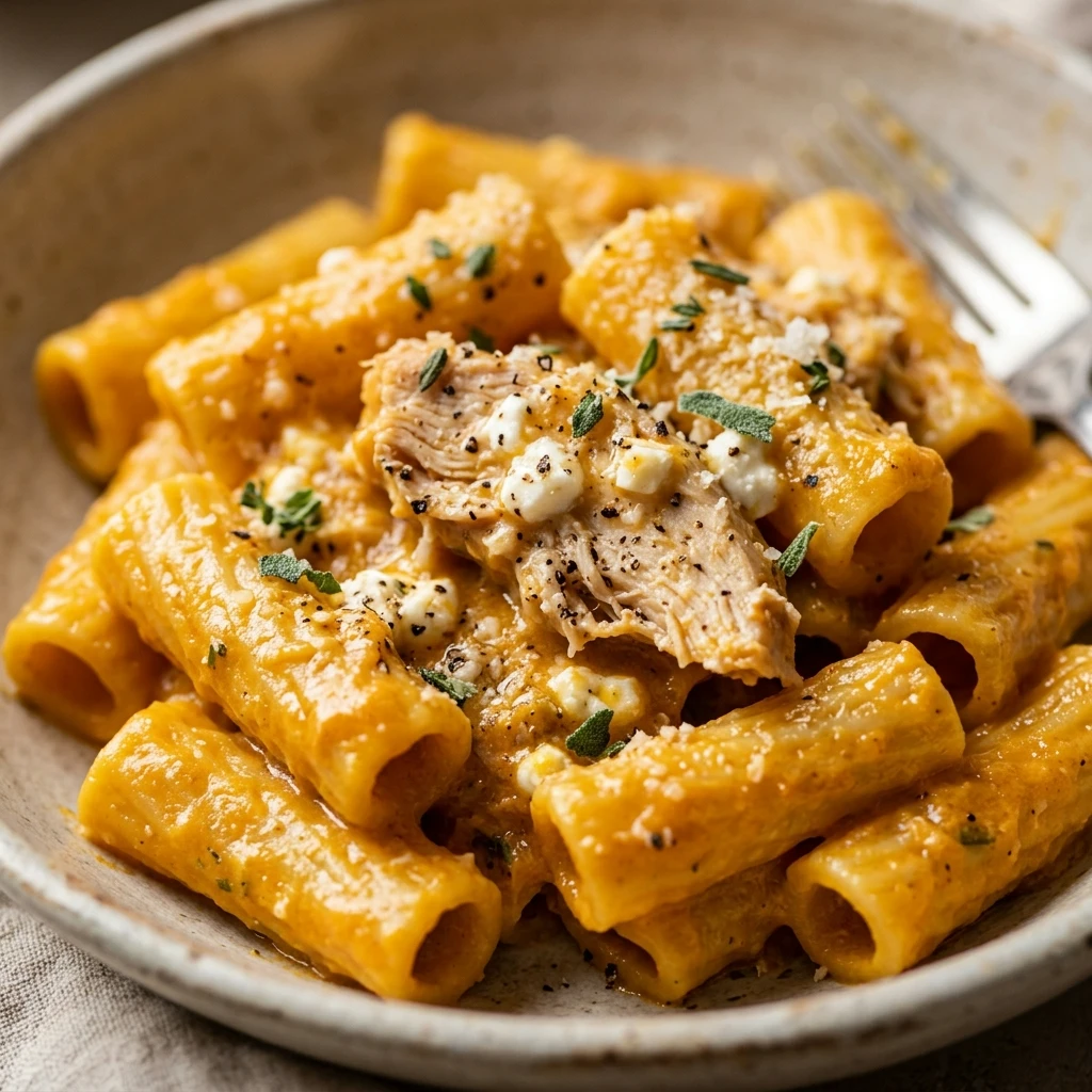 Creamy Pumpkin Chicken And Cottage Cheese Pasta Recipe