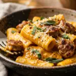 Creamy Pumpkin Sausage Pasta Fall Dinner