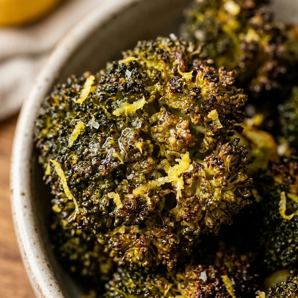 Crispy Air Fryer Broccoli Florets with Lemon Zest