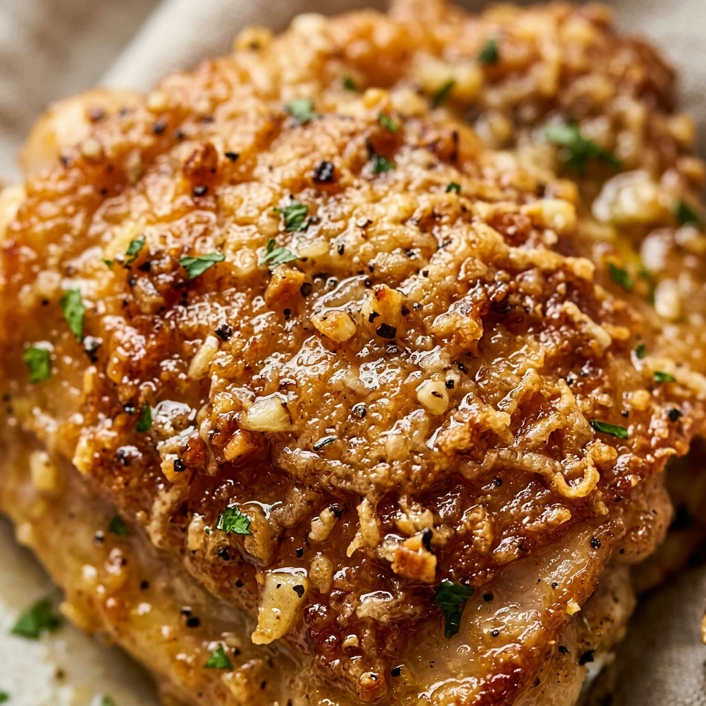Crispy Air Fryer Garlic Parmesan Chicken Thighs