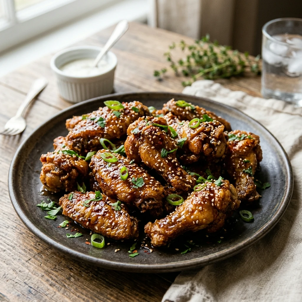 Crispy Air Fryer Honey Garlic Chicken Wings