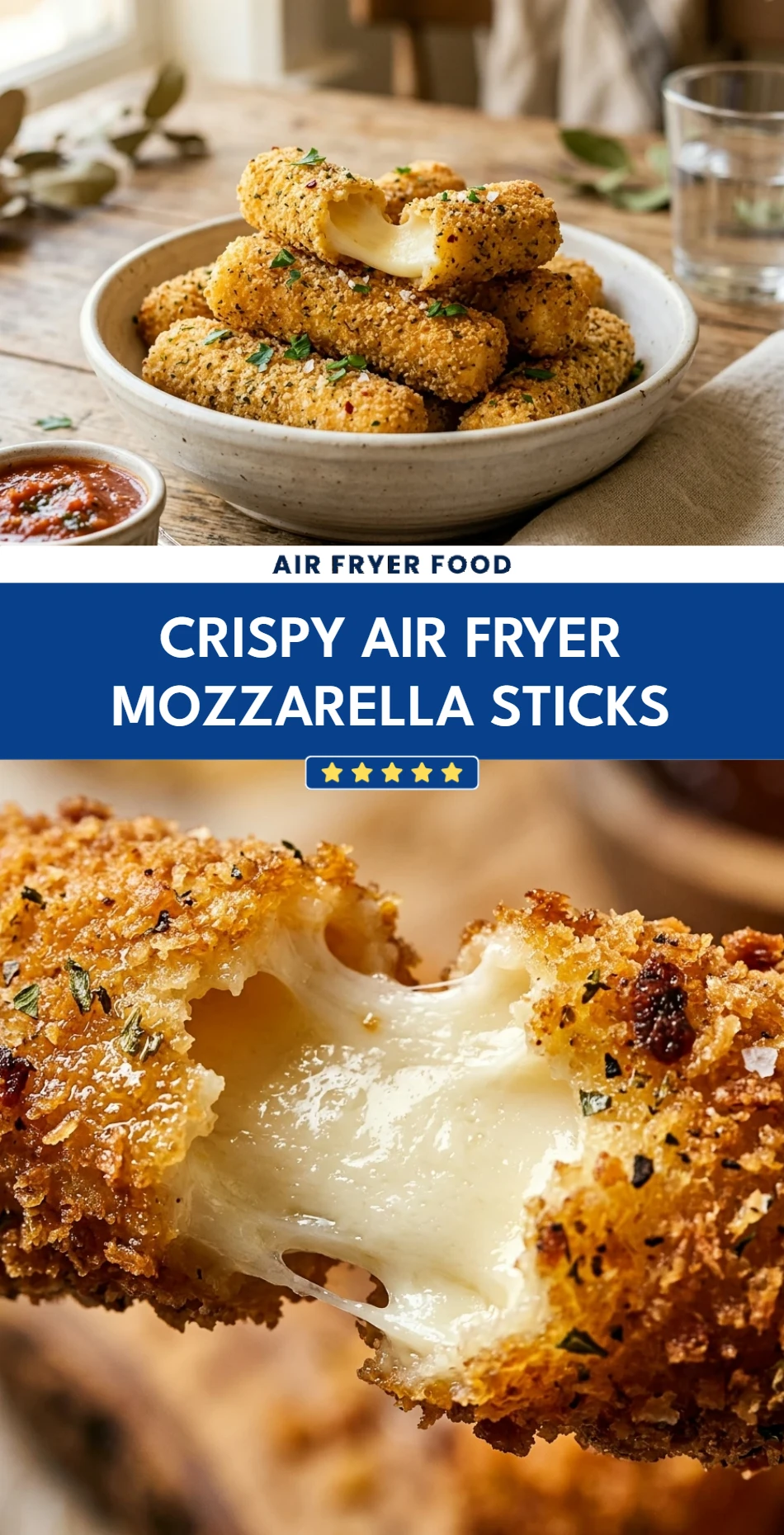 Crispy Air Fryer Mozzarella Sticks